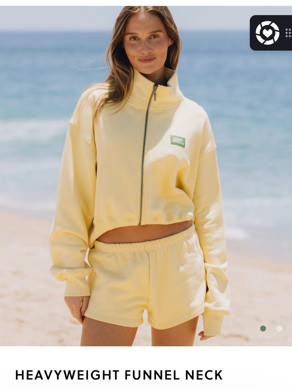 Daily Drills Heavyweight Funnel Neck Double Zip - Butter